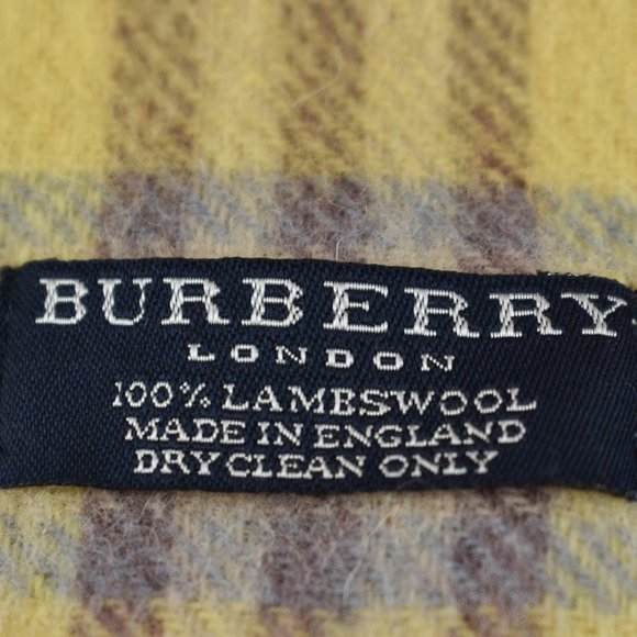BURBERRY: Yellow, Nova Check 100% Wool Scarf (ru) - Picture 4 of 4